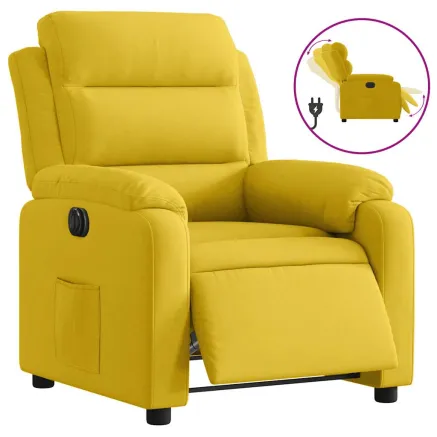 Fauteuil inclinable électrique jaune velours 2
