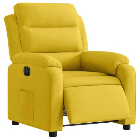 Fauteuil inclinable électrique jaune velours