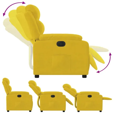 Fauteuil inclinable électrique jaune velours