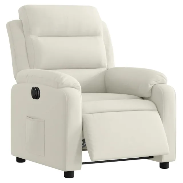 Fauteuil inclinable électrique Crème Velours