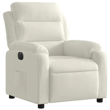 Fauteuil inclinable électrique Crème Velours