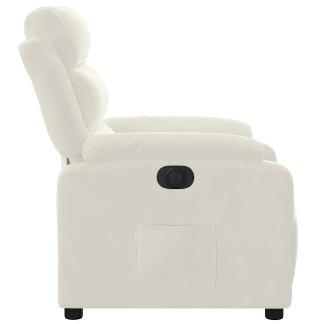 Fauteuil inclinable électrique Crème Velours