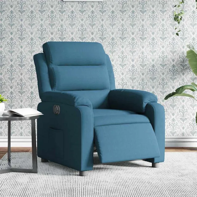 Fauteuil inclinable électrique bleu velours