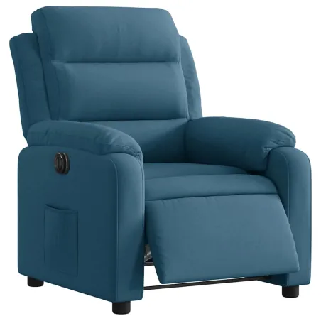 Fauteuil inclinable électrique bleu velours