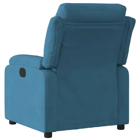 Fauteuil inclinable électrique bleu velours