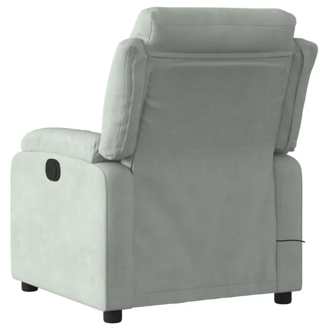 Fauteuil inclinable électrique de massage gris clair velours