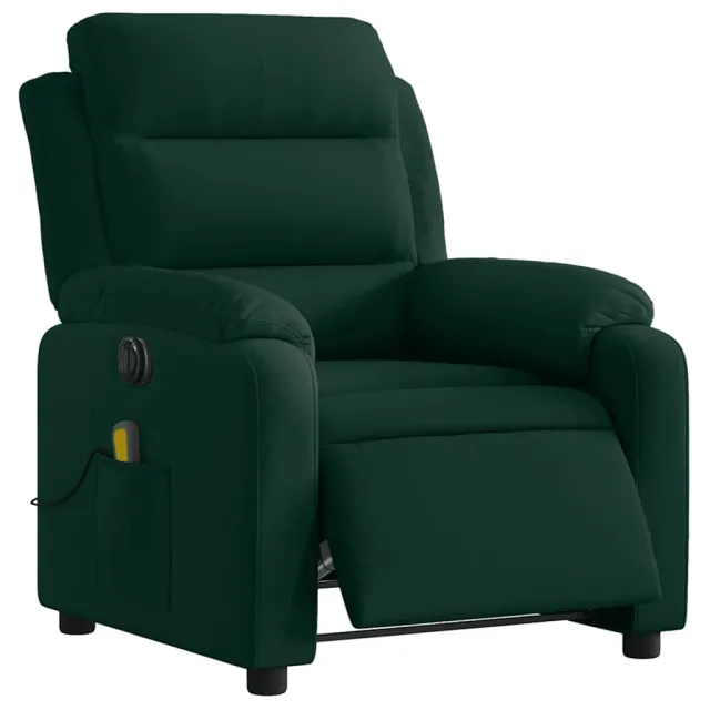 Fauteuil inclinable de massage électrique vert foncé velours