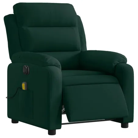 Fauteuil inclinable de massage électrique vert foncé velours