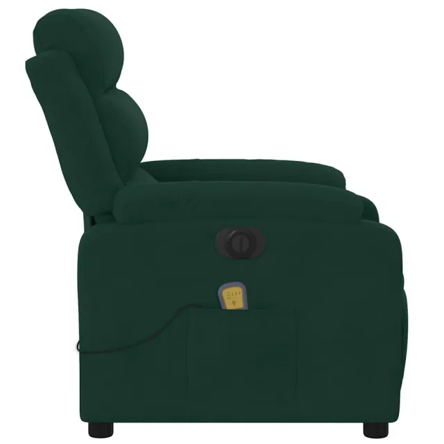 Fauteuil inclinable de massage électrique vert foncé velours