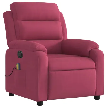 Fauteuil inclinable massage électrique rouge bordeaux velours