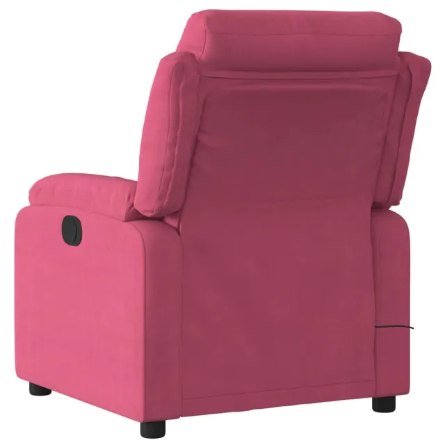 Fauteuil inclinable massage électrique rouge bordeaux velours
