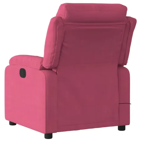 Fauteuil inclinable massage électrique rouge bordeaux velours