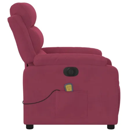 Fauteuil inclinable massage électrique rouge bordeaux velours