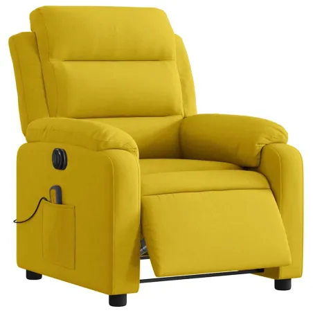 Fauteuil inclinable de massage électrique jaune velours