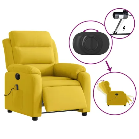 Fauteuil inclinable de massage électrique jaune velours