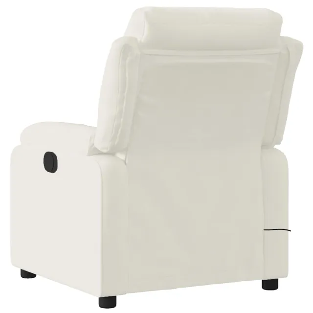 Fauteuil inclinable de massage électrique crème velours