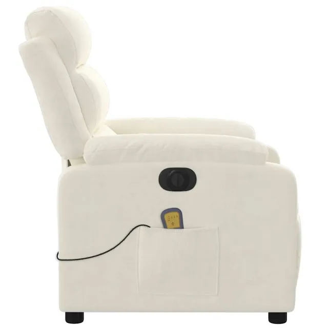 Fauteuil inclinable de massage électrique crème velours