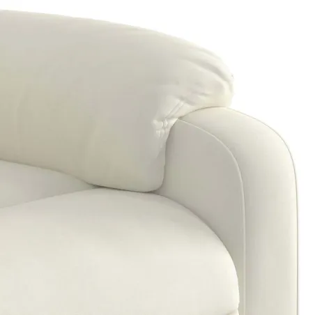 Fauteuil inclinable de massage électrique crème velours