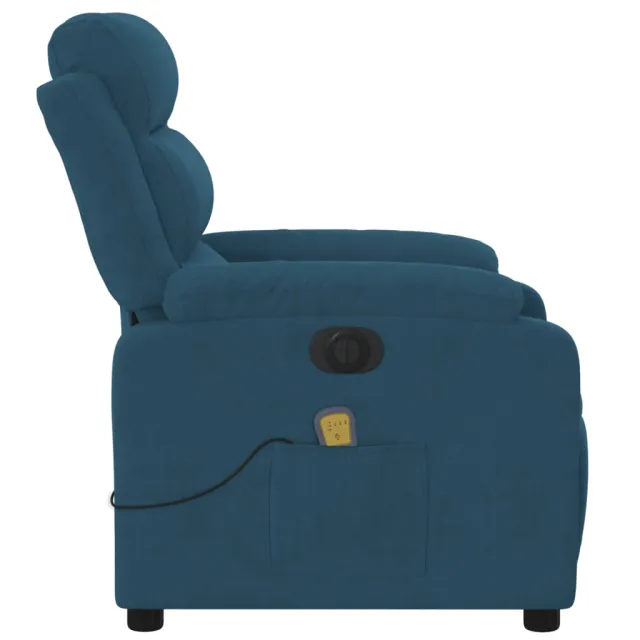 Fauteuil inclinable de massage électrique bleu velours