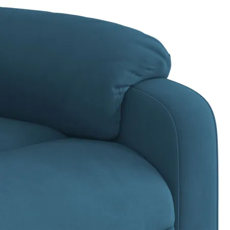 Fauteuil inclinable de massage électrique bleu velours