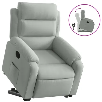 Fauteuil inclinable Gris clair Velours 2