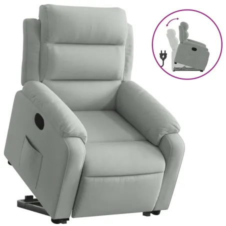 Fauteuil inclinable Gris clair Velours