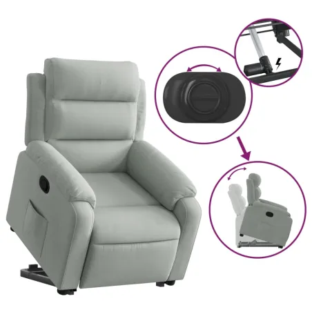 Fauteuil inclinable Gris clair Velours