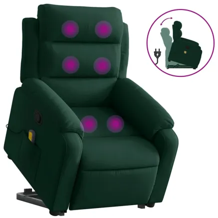 Fauteuil inclinable Vert foncé Velours 2