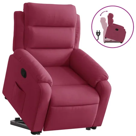 Fauteuil inclinable Rouge bordeaux Velours