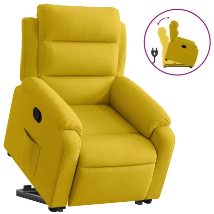 Fauteuil inclinable Jaune Velours 2