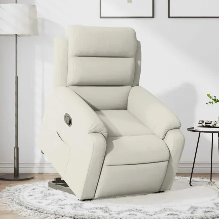 Fauteuil inclinable Crème Velours