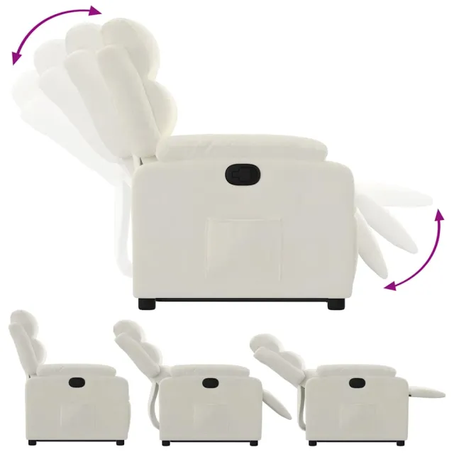 Fauteuil inclinable Crème Velours