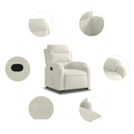 Fauteuil inclinable Crème Velours
