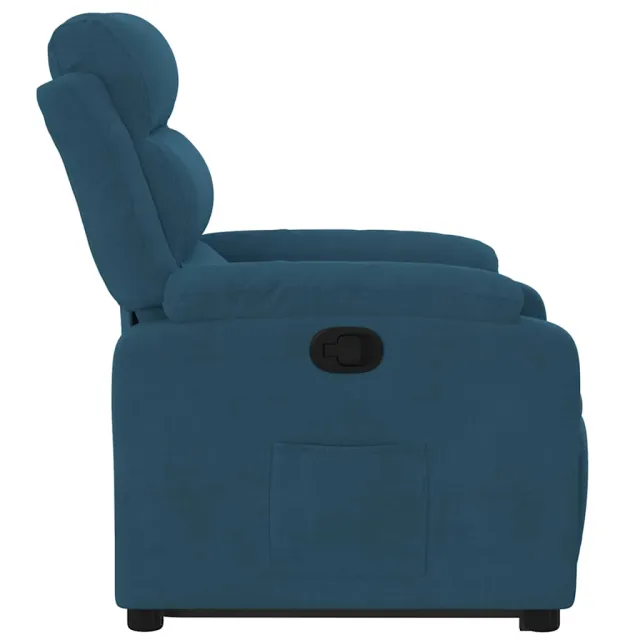Fauteuil inclinable bleu velours