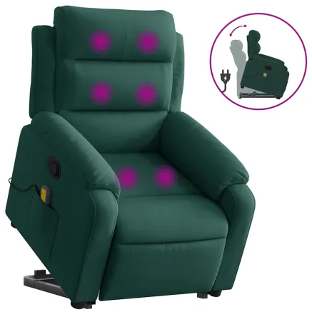 Fauteuil de massage inclinable Vert foncé Velours 2
