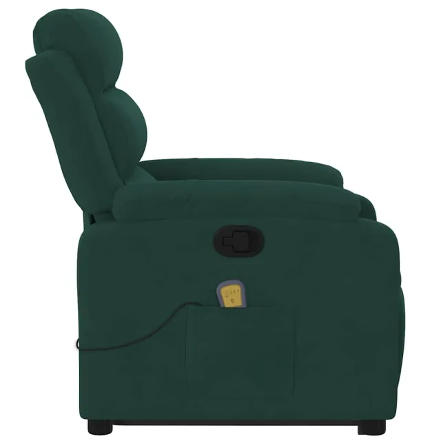 Fauteuil de massage inclinable Vert foncé Velours