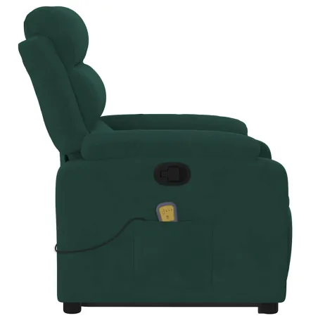 Fauteuil de massage inclinable Vert foncé Velours