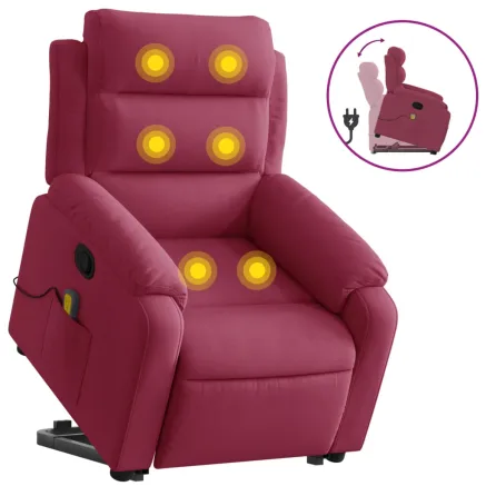Fauteuil de massage inclinable Rouge bordeaux Velours 2