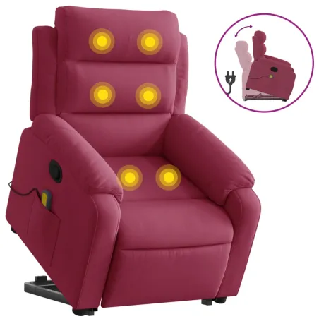 Fauteuil de massage inclinable Rouge bordeaux Velours