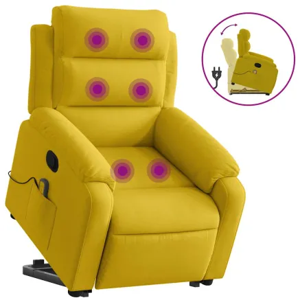 Fauteuil de massage inclinable Jaune Velours 2