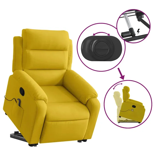 Fauteuil de massage inclinable Jaune Velours