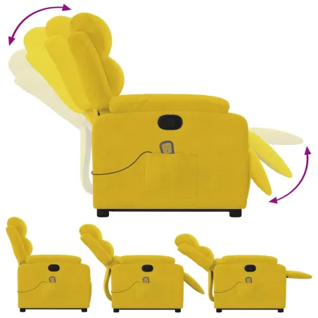 Fauteuil de massage inclinable Jaune Velours