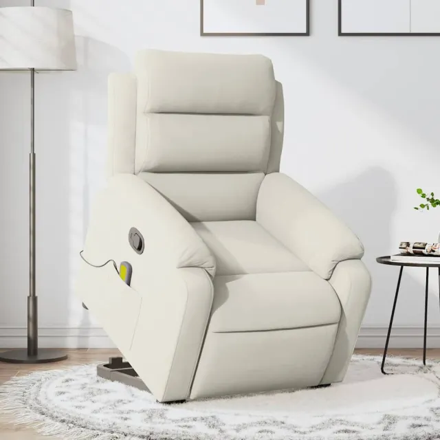 Fauteuil de massage inclinable Crème Velours