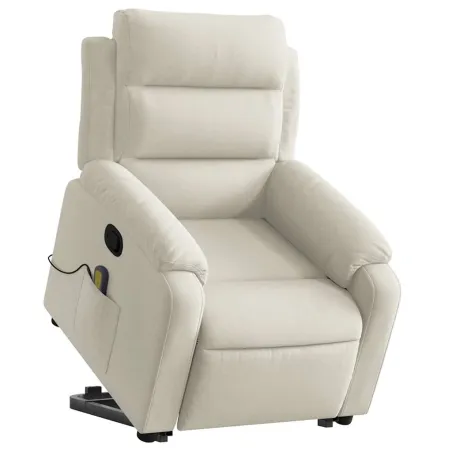 Fauteuil de massage inclinable Crème Velours