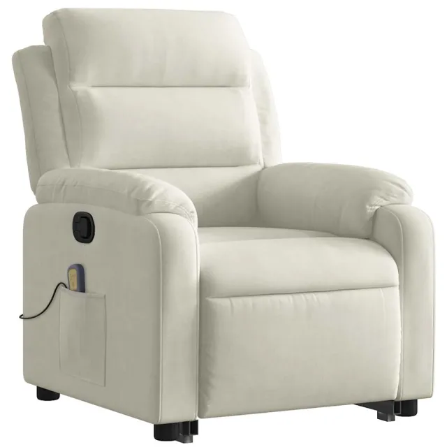 Fauteuil de massage inclinable Crème Velours