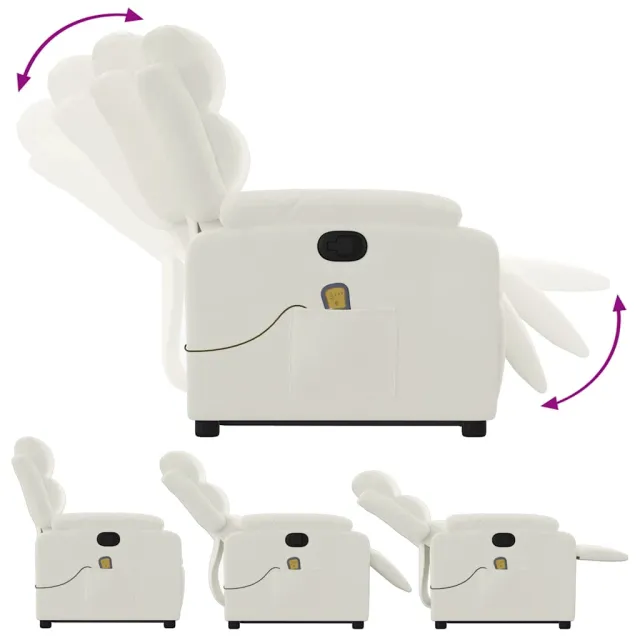 Fauteuil de massage inclinable Crème Velours