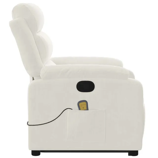 Fauteuil de massage inclinable Crème Velours