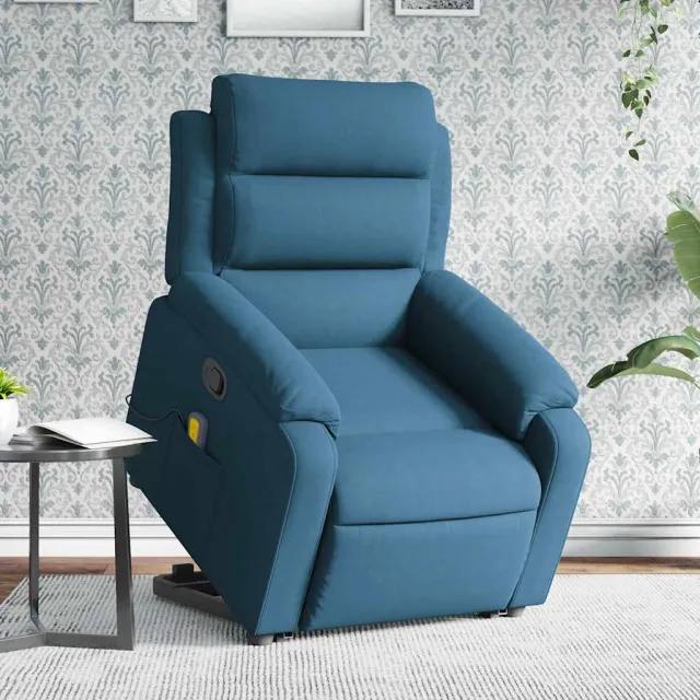 Fauteuil de massage inclinable Bleu Velours