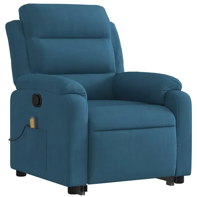 Fauteuil de massage inclinable Bleu Velours