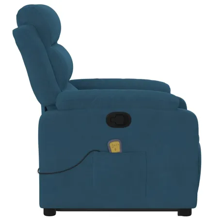 Fauteuil de massage inclinable Bleu Velours